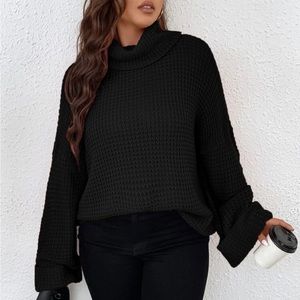 Luxe turtleneck knot sweater top